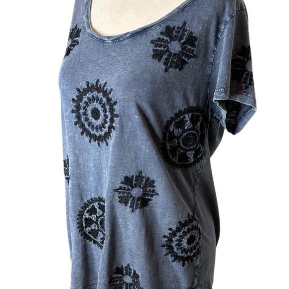 Lucky Brand Gray Black Short Sleeve Relaxed Tee size Large - Picture 5 of 11